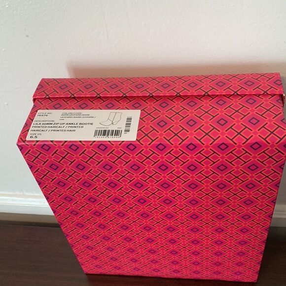 Tory Burch Lila genuine calf hair pointed toe leopard print bootie size 6,5 new - Picture 9 of 16